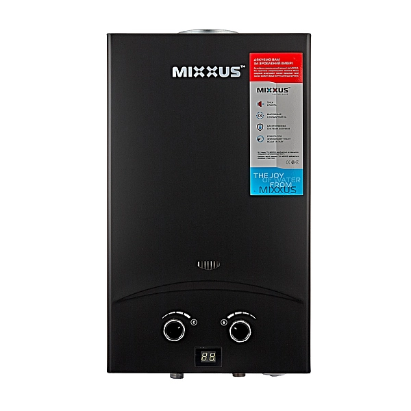 Газова колонка MIXXUS GWH-0210 BASIC BLACK димохідна 10 л/хв (колір чорний) (WH0023) - Фото - 2