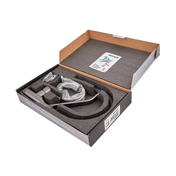 Змішувач для кухні MIXXUS PREMIUM GRAVITY 017 NUT GRAPHITE REFL.GRAY (Колір графіт+силік. вилив сірий) (MI8409) - Фото - 2
