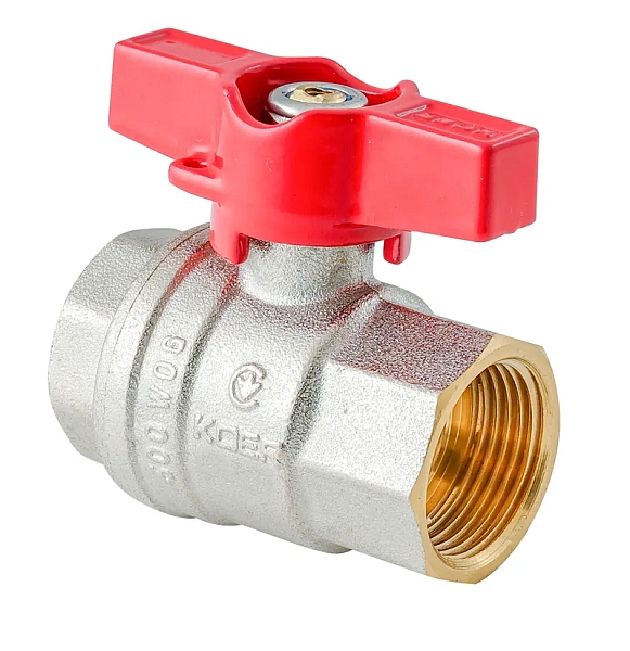 Кран кульовий ГГМ KOER EXTREME KE.217-15 - 1/2" FF  ручка "метелик" червона (KR5756)