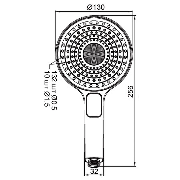 Лійка для душу KOER KP-0403-07, 3 функції (Колір графіт) (KR4997) - Фото - 2