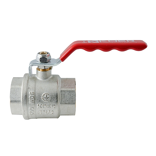 Кран кульовий ГГВ KOER EXTREME KE.214-40 - 1 1/2" FF ручка "важіль" червона (KR5748) - Фото - 3