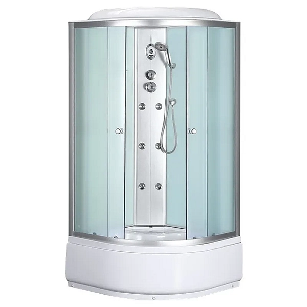 Бокс душовий з гідромасажем з високим піддоном MIXXUS STRONG SBH01-90x90x215-FB SATIN матове скло 4мм (MI6888)