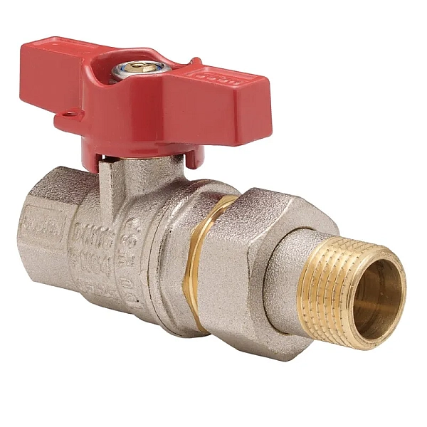Кран з американкою KOER EXTREME KE.227-15 - 1/2" ручка "метелик" червона (KR5765)