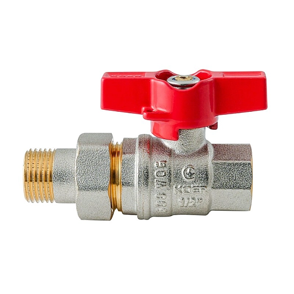 Кран з американкою KOER EXTREME KE.227-15 - 1/2" ручка "метелик" червона (KR5765) - Фото - 4