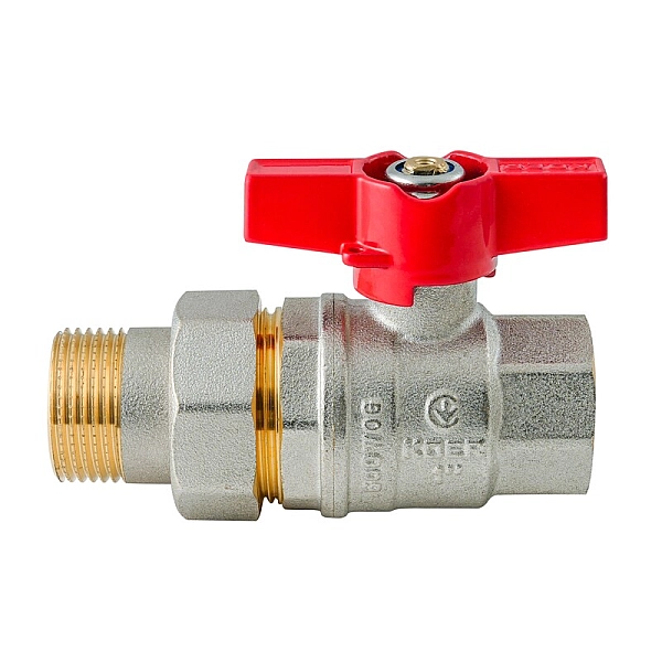 Кран з американкою KOER EXTREME KE.227-25 - 1" ручка "метелик" червона (KR5767) - Фото - 2
