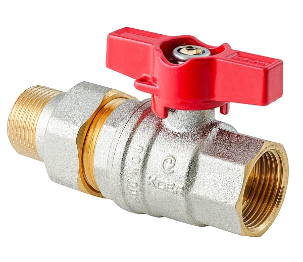 Кран з американкою KOER EXTREME KE.227-25 - 1" ручка "метелик" червона (KR5767) - Фото - 3