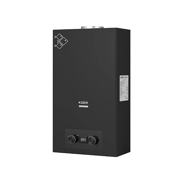 Газова колонка Koer KWH.G0110 BLACK димохідна 10 л/хв, колір чорний (KR5554) - Фото - 4