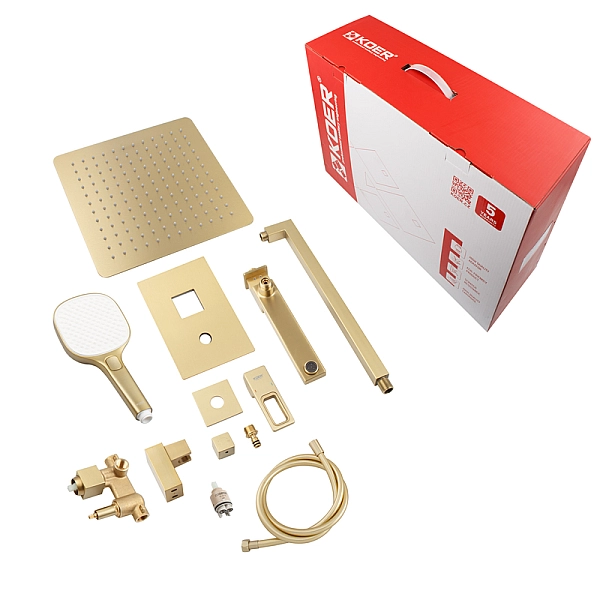 Душова система вбудована KOER KB-66009-12, 3 функції (Колір матове золото) (KR5992) - Фото - 9