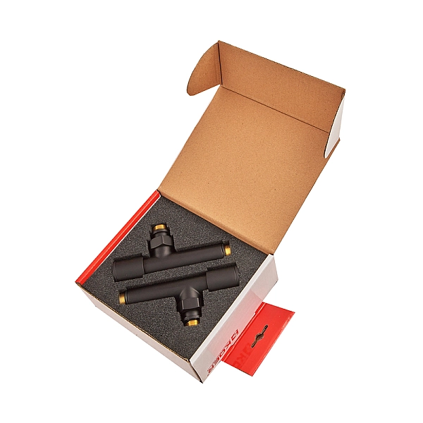 Комплект кранів рушникосушарки кутовий M1/2''xM1/2'' подовжений KOER KR.SET.535 BLACK (KR5844) - Фото - 4