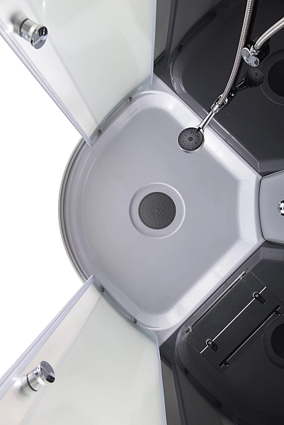 Бокс душовий з гідромасажем з низьким піддоном MIXXUS STRONG SBH02-90x90x215-GR SATIN сіре тоноване скло 4мм (MI6891) - Фото - 4