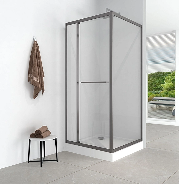 Душова кабіна з низьким піддоном MIXXUS STYLE SCT01-90x90x200-TR GRAPHITE прозоре скло 6мм (MI8432) - Фото - 4