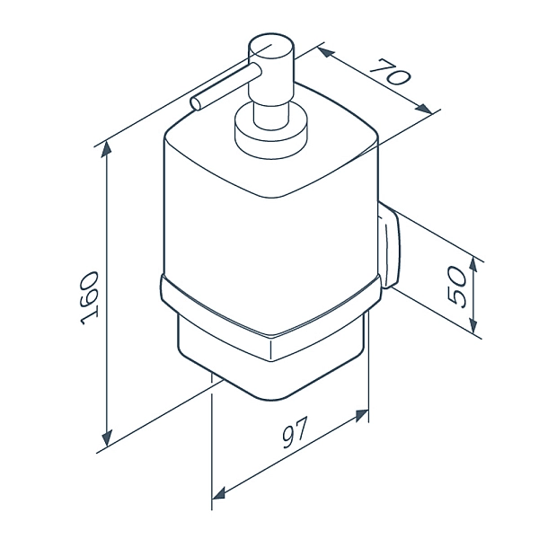 A9036922 Gem, Cкляний диспенсер з настінним тримачем, чорний мат (1 сорт) - Фото - 7