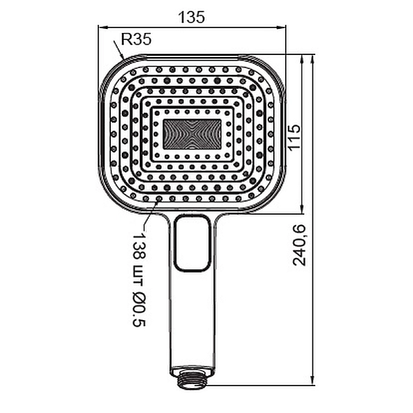 Лійка для душу KOER KP-0404-01, 3 функції (Колір хром) (KR4999) - Фото - 2