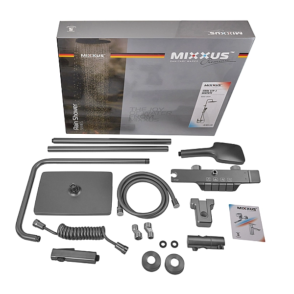 Душова колона зі змішувачем MIXXUS PREMIUM TERRA 029-J GRAPHITE (колір графіт) (MI8386) - Фото - 6