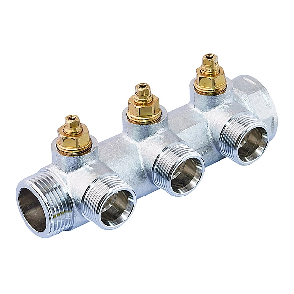 Колектор для теплої підлоги Koer KR.1127-3 - 1"x3 - 3/4 Ways (євроконус-площина) (KR4947) - Фото - 3