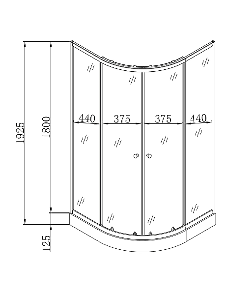 Душова кабіна з низьким піддоном MIXXUS PLAIN SCT02-100x100x195-FB SATIN матове скло 4мм (MI6897) - Фото - 6
