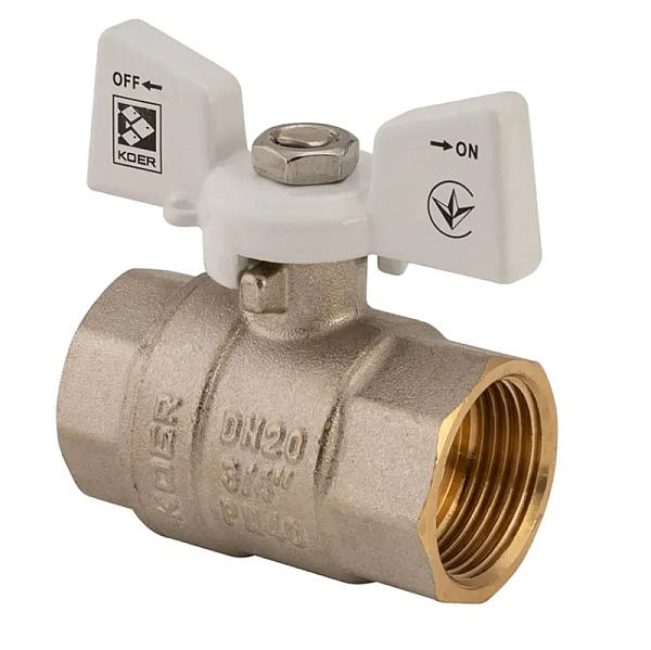 Кран кульовий Koer 3/4" ГГМ (KR.217.W) білий (KR0179)