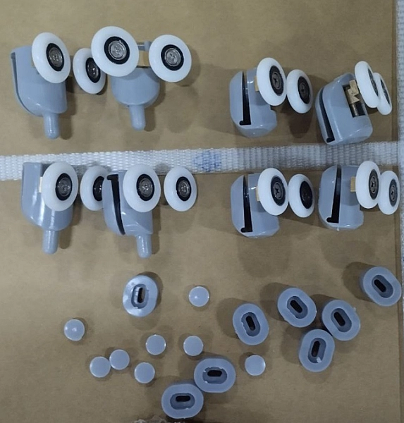 Комплект роликів для душових кабін подвійні колеса MIXXUS ROLLERS SCP03-4x4 GRAPHITE 4 верхні + 4 нижні колір сірий (MI8163) - Фото - 2
