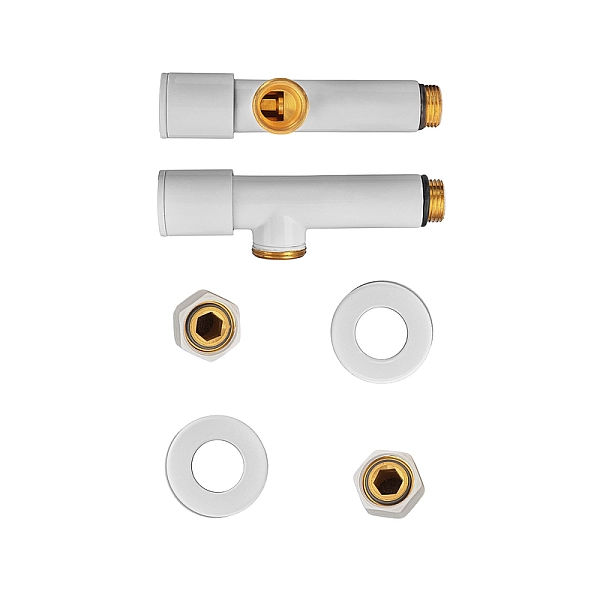 Комплект кранів рушникосушарки кутовий M1/2''xM1/2'' подовжений KOER KR.SET.534 WHITE (KR5843) - Фото - 5