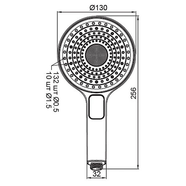 Лійка для душу KOER KP-0403-01, 3 функції (Колір хром) (KR4991) - Фото - 2