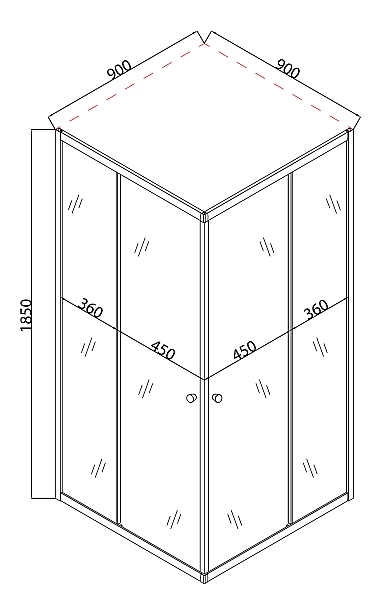 Душова кабіна без піддону MIXXUS CUBIC SC01-90x90x185-TR GRAPHITE прозоре скло 4мм (MI6907) - Фото - 7