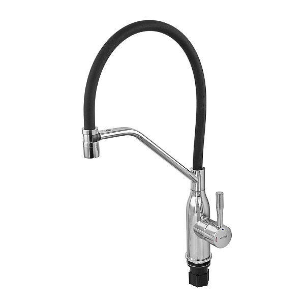 Змішувач для кухні MIXXUS PREMIUM GRAVITY 017 NUT REFL.BLACK (Колір хром+силік. вилив чорний) (MI8406) - Фото - 8