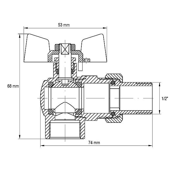 Кран з американкою 1/2" (Koer KR.228.W) кутовий білий (KR0099) - Фото - 3