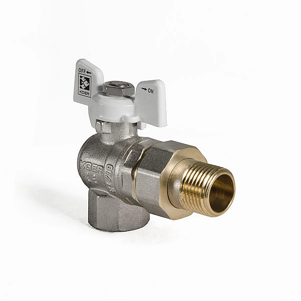 Кран з американкою 1/2" (Koer KR.228.W) кутовий білий (KR0099) - Фото - 2