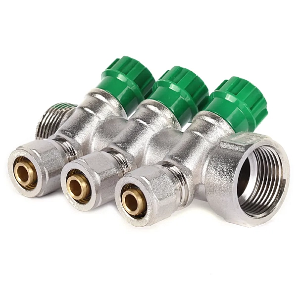 Колектор для теплої підлоги з фітингом Koer KR.1124-3 1”x3 ways (KR2833)