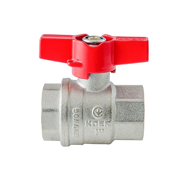 Кран кульовий ГГМ KOER EXTREME KE.217-25 - 1" FF ручка "метелик" червона (KR5758) - Фото - 3