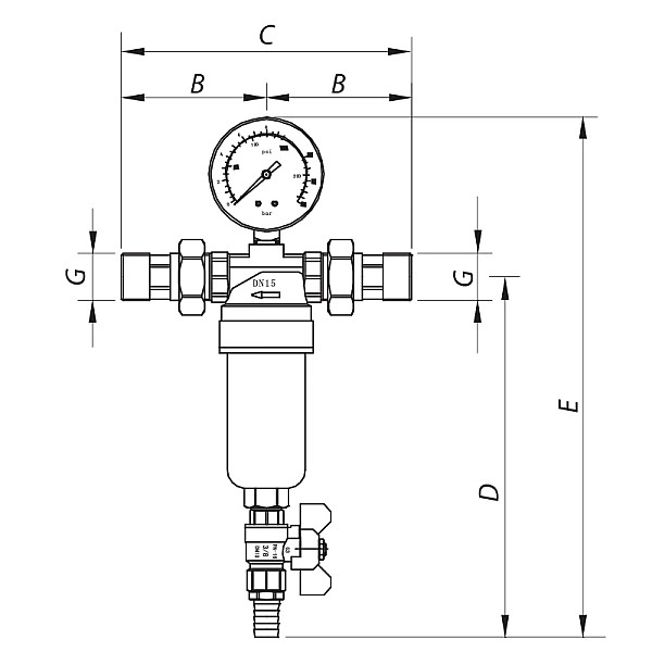 Фільтр самоочисний з манометром 3/4 '' Koer KR.1250 (KR2657) - Фото - 2
