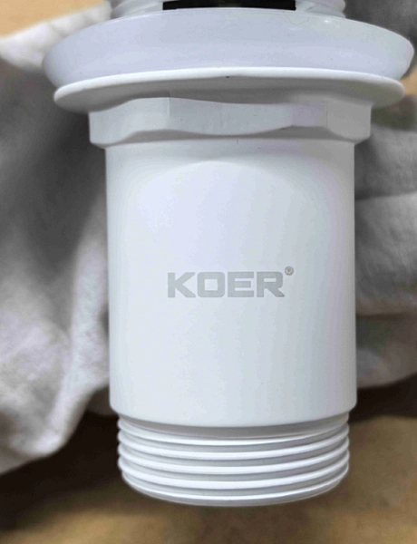 Донний клапан для раковини з переливом KOER PW-07-03 автоматичний (Click-Clack) (Колір білий) 1 1/4'' (KR5783) - Фото - 11