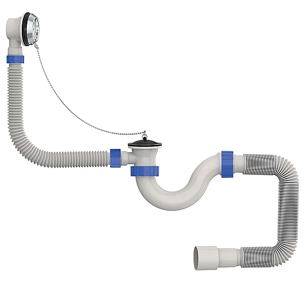Сифон для ванни MIXXUS SV-01-A 1 1/2" прямоточний з випуском та переливом (MI8201)