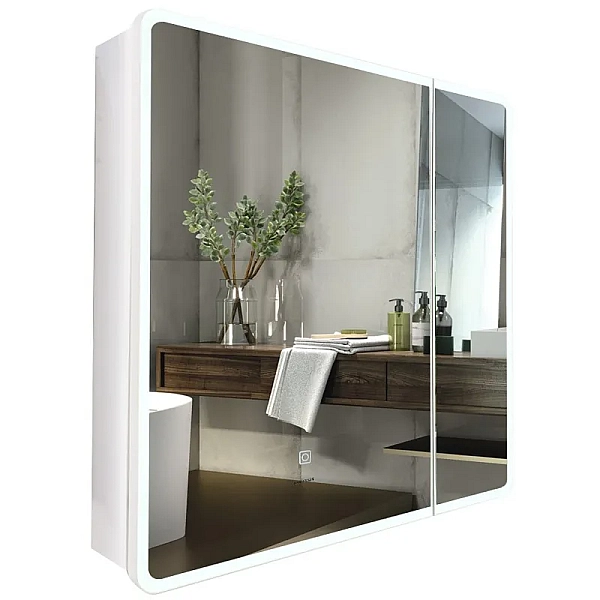 Дзеркальна шафка MIXXUS PREMIUM OLIVARY CM01-70x70x13 з LED Touch, димером, рег. яскравості (MI8295)