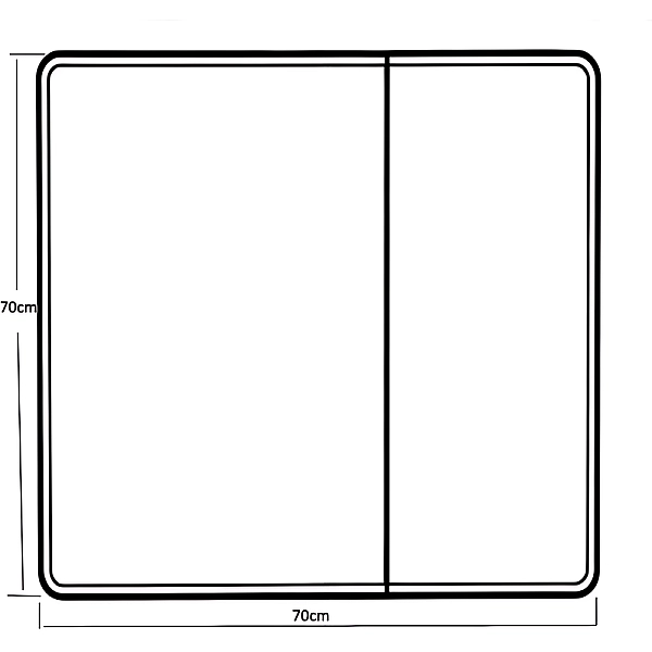 Дзеркальна шафка MIXXUS PREMIUM OLIVARY CM01-70x70x13 з LED Touch, димером, рег. яскравості (MI8295) - Фото - 2