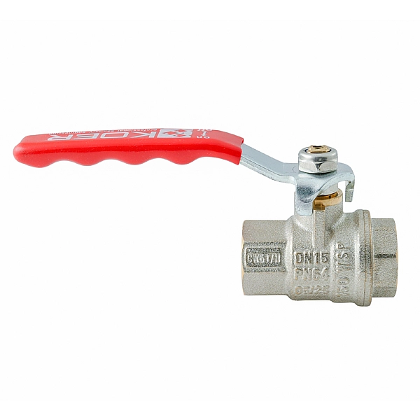 Кран кульовий ГГВ KOER EXTREME KE.214-15 - 1/2" FF ручка "важіль" червона (KR5744) - Фото - 3