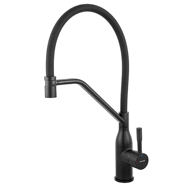 Змішувач для кухні MIXXUS PREMIUM GRAVITY 017 NUT BLACK REFL.BLACK (Колір чорний+силік. вилив чорний) (MI8408)