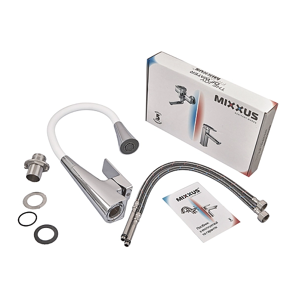 Змішувач для кухні MIXXUS ETNA 014-T NUT REFL.WHITE (Колір хром+силіконовий вилив білий) (MI8421) - Фото - 6