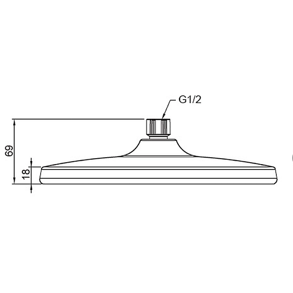 Лійка для душу стельова KOER KP-0401-05-OH, 250 мм (Колір чорний) (KR4982) - Фото - 2