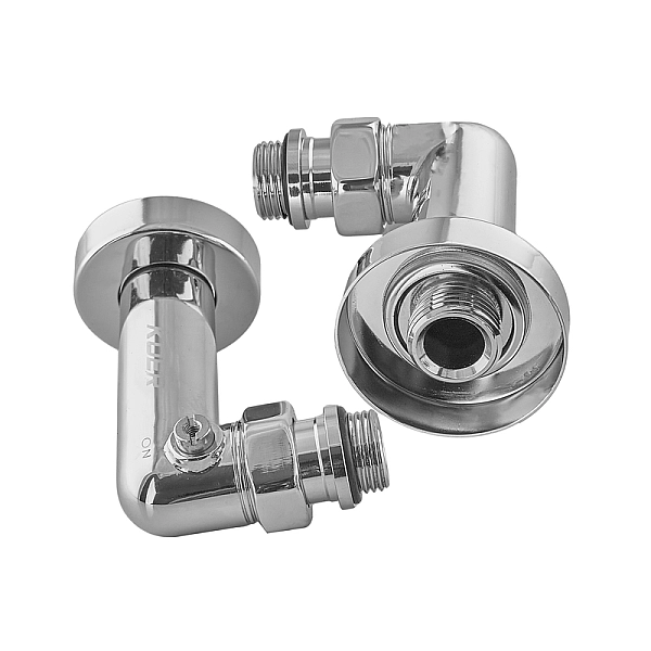 Комплект кранів рушникосушарки кутовий M1/2''xM1/2'' запірний хромований KOER KR.SET.550 (KR5840) - Фото - 5