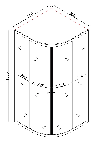 Душова кабіна без піддону MIXXUS PLAIN SC01-90x90x185-GR CHROME сіре тоноване скло 4мм (MI6900) - Фото - 3