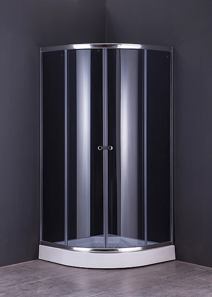 Душова кабіна без піддону MIXXUS PLAIN SC01-90x90x185-GR CHROME сіре тоноване скло 4мм (MI6900) - Фото - 5