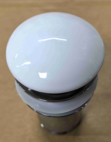 Донний клапан для раковини без переливу KOER PW-08-11 автоматичний (Click-Clack) (Біла керамічна накладка) 1 1/4'' (KR5788) - Фото - 8