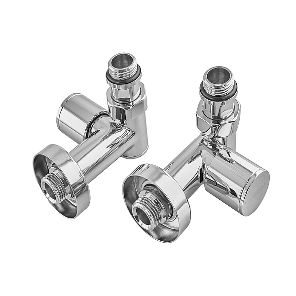 Комплект кранів рушникосушарки кутовий M1/2''xM1/2'' під ТЕН хромований KOER KR.SET.551 (KR5841) - Фото - 3