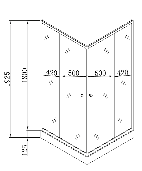Душова кабіна з низьким піддоном MIXXUS CUBIC SCT01-100x100x195-FB CHROME матове скло 4мм (MI6904) - Фото - 5