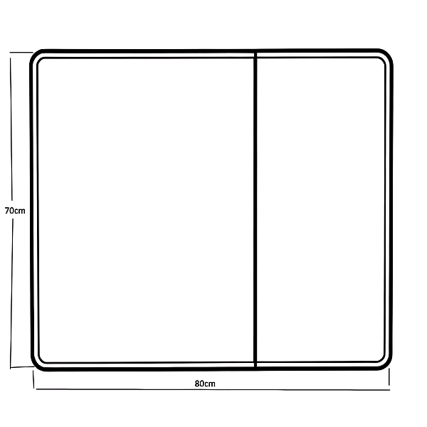 Дзеркальна шафка MIXXUS PREMIUM OLIVARY CM01-80x70x13 з LED Touch, димером, рег. яскравості (MI8296) - Фото - 4