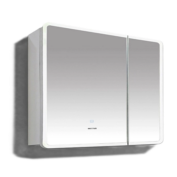 Дзеркальна шафка MIXXUS PREMIUM OLIVARY CM01-80x70x13 з LED Touch, димером, рег. яскравості (MI8296) - Фото - 6