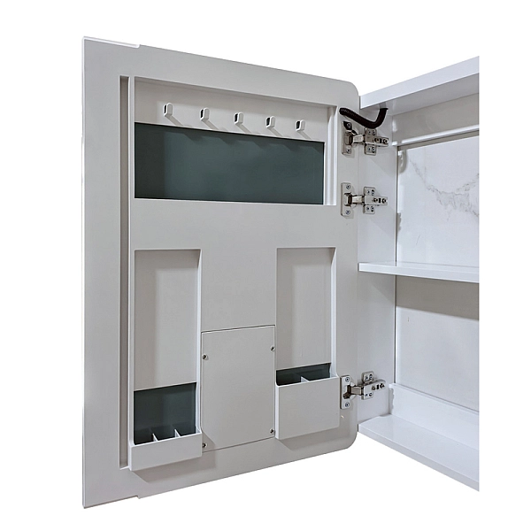 Дзеркальна шафка MIXXUS PREMIUM OLIVARY CM01-80x70x13 з LED Touch, димером, рег. яскравості (MI8296) - Фото - 9