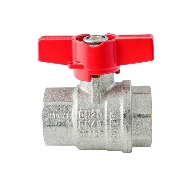 Кран кульовий ГГМ KOER EXTREME KE.217-20 - 3/4" FF ручка "метелик" червона (KR5757) - Фото - 4