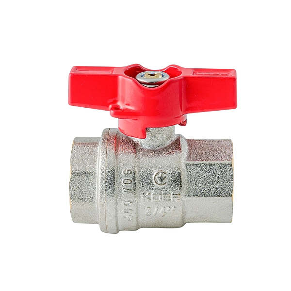 Кран кульовий ГГМ KOER EXTREME KE.217-20 - 3/4" FF ручка "метелик" червона (KR5757) - Фото - 5